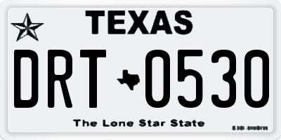 TX license plate DRT0530