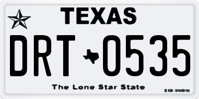 TX license plate DRT0535