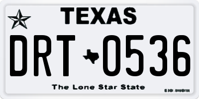 TX license plate DRT0536