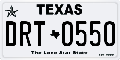 TX license plate DRT0550