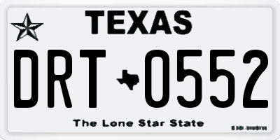 TX license plate DRT0552