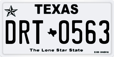 TX license plate DRT0563