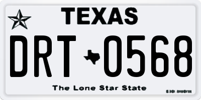 TX license plate DRT0568