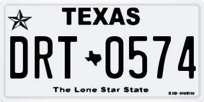 TX license plate DRT0574