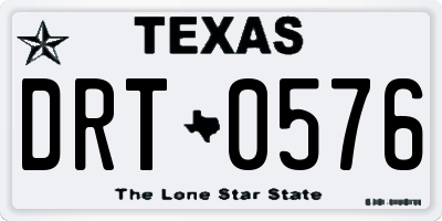 TX license plate DRT0576