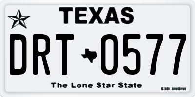 TX license plate DRT0577