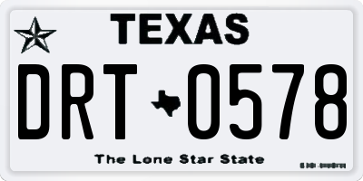 TX license plate DRT0578