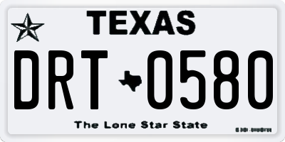 TX license plate DRT0580