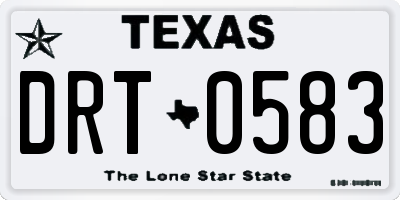 TX license plate DRT0583