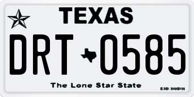 TX license plate DRT0585