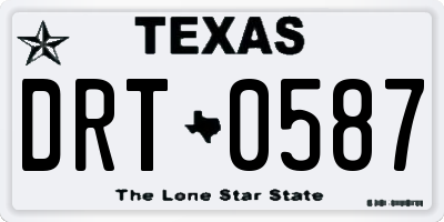 TX license plate DRT0587