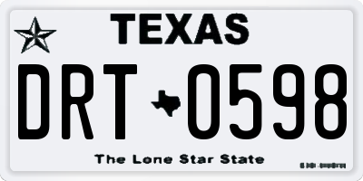 TX license plate DRT0598