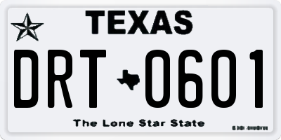 TX license plate DRT0601