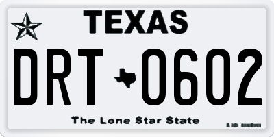 TX license plate DRT0602