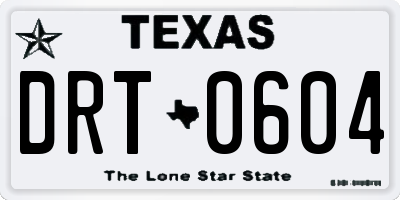 TX license plate DRT0604