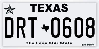 TX license plate DRT0608