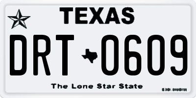 TX license plate DRT0609
