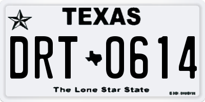 TX license plate DRT0614