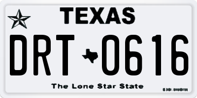 TX license plate DRT0616