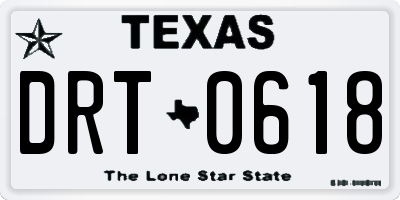 TX license plate DRT0618