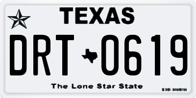 TX license plate DRT0619