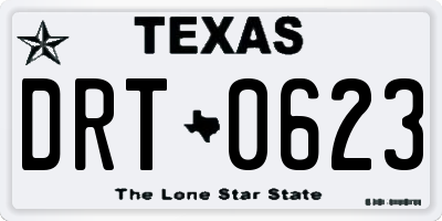 TX license plate DRT0623