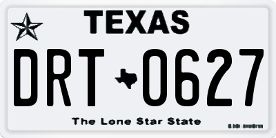 TX license plate DRT0627