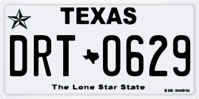 TX license plate DRT0629