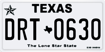 TX license plate DRT0630