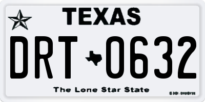 TX license plate DRT0632