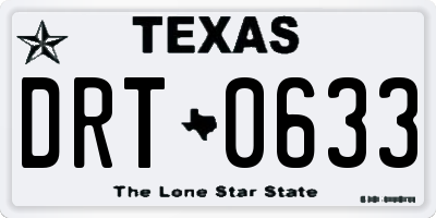 TX license plate DRT0633
