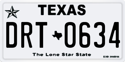 TX license plate DRT0634