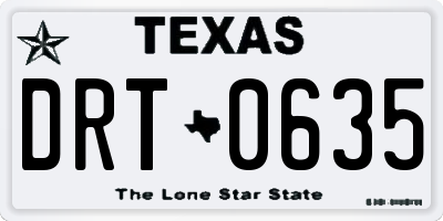 TX license plate DRT0635