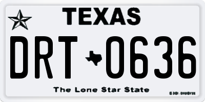 TX license plate DRT0636