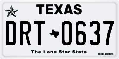 TX license plate DRT0637