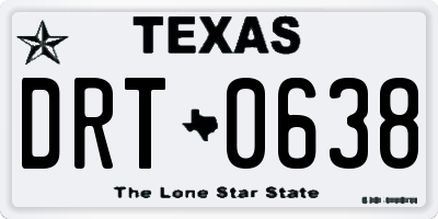 TX license plate DRT0638