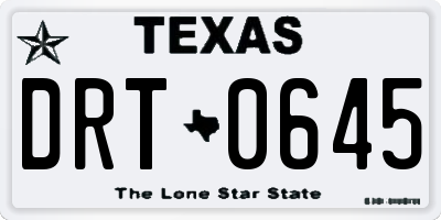 TX license plate DRT0645