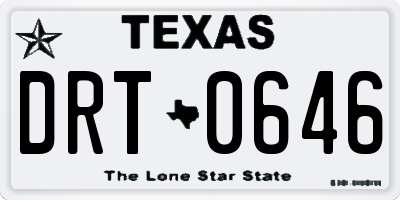TX license plate DRT0646