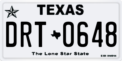 TX license plate DRT0648