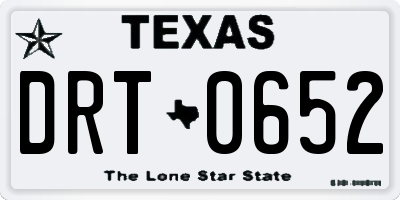 TX license plate DRT0652