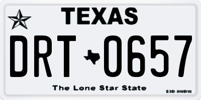 TX license plate DRT0657