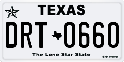 TX license plate DRT0660