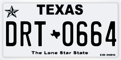 TX license plate DRT0664