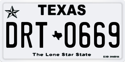TX license plate DRT0669
