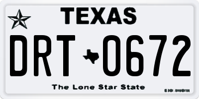 TX license plate DRT0672