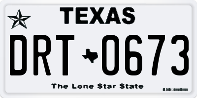 TX license plate DRT0673