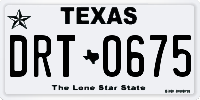 TX license plate DRT0675