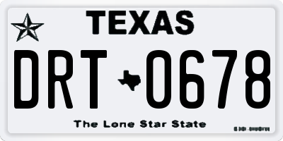 TX license plate DRT0678