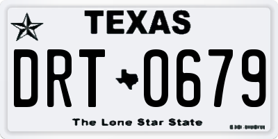 TX license plate DRT0679