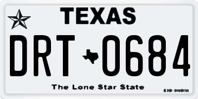 TX license plate DRT0684